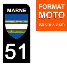 Load image into Gallery viewer, 51 MARNE - Stickers pour plaque d'immatriculation, disponible pour AUTO et MOTO