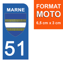 Load image into Gallery viewer, 51 MARNE - Stickers pour plaque d'immatriculation, disponible pour AUTO et MOTO