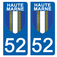 Load image into Gallery viewer, 52 HAUTE MARNE - Stickers pour plaque d'immatriculation, disponible pour AUTO et MOTO