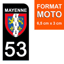 Load image into Gallery viewer, 53 MAYENNE - Stickers pour plaque d'immatriculation, disponible pour AUTO et MOTO