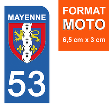 Load image into Gallery viewer, 53 MAYENNE - Stickers pour plaque d'immatriculation, disponible pour AUTO et MOTO