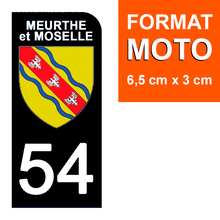 Load image into Gallery viewer, 54 MEURTHE et MOSELLE - Stickers pour plaque d'immatriculation, disponible pour AUTO et MOTO