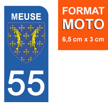 Load image into Gallery viewer, 55 MEUSE - Stickers pour plaque d'immatriculation, disponible pour AUTO et MOTO