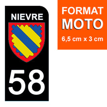 Load image into Gallery viewer, 58 NIEVRE - Stickers pour plaque d'immatriculation, disponible pour AUTO et MOTO