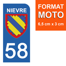 Load image into Gallery viewer, 58 NIEVRE - Stickers pour plaque d'immatriculation, disponible pour AUTO et MOTO