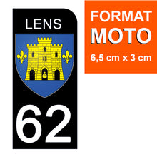 Load image into Gallery viewer, 62 PAS DE CALAIS, LENS - Stickers pour plaque d'immatriculation, disponible pour AUTO et MOTO