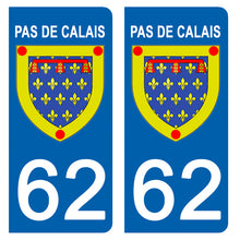 Load image into Gallery viewer, 62 PAS DE CALAIS - Stickers pour plaque d'immatriculation, disponible pour AUTO et MOTO