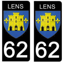 Load image into Gallery viewer, 62 PAS DE CALAIS, LENS - Stickers pour plaque d'immatriculation, disponible pour AUTO et MOTO