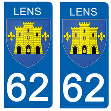 Load image into Gallery viewer, 62 PAS DE CALAIS, LENS - Stickers pour plaque d'immatriculation, disponible pour AUTO et MOTO