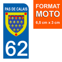 Load image into Gallery viewer, 62 PAS DE CALAIS - Stickers pour plaque d'immatriculation, disponible pour AUTO et MOTO