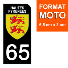 Load image into Gallery viewer, 65 HAUTES PYRENNEES - Stickers pour plaque d'immatriculation, disponible pour AUTO et MOTO