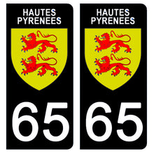 Load image into Gallery viewer, 65 HAUTES PYRENNEES - Stickers pour plaque d'immatriculation, disponible pour AUTO et MOTO