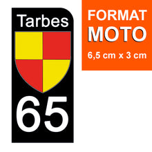 Load image into Gallery viewer, 65 HAUTES PYRENNEES, TARBES - Stickers pour plaque d'immatriculation, disponible pour AUTO et MOTO