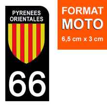 Load image into Gallery viewer, 66 PYRENNEES ORIENTALES - Stickers pour plaque d'immatriculation, disponible pour AUTO et MOTO
