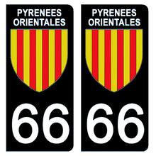 Load image into Gallery viewer, 66 PYRENNEES ORIENTALES - Stickers pour plaque d'immatriculation, disponible pour AUTO et MOTO