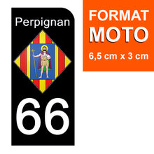 Load image into Gallery viewer, 66 PYRENNEES ORIENTALES, PERPIGNAN - Stickers pour plaque d'immatriculation, disponible pour AUTO et MOTO