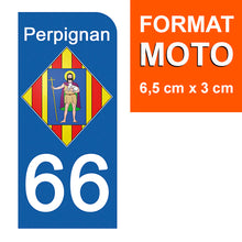 Load image into Gallery viewer, 66 PYRENNEES ORIENTALES, PERPIGNAN - Stickers pour plaque d'immatriculation, disponible pour AUTO et MOTO