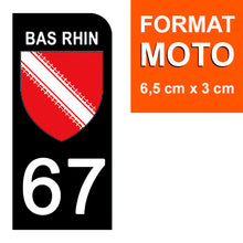 Load image into Gallery viewer, 67 BAS RHIN - Stickers pour plaque d'immatriculation, disponible pour AUTO et MOTO