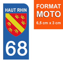 Load image into Gallery viewer, 68 HAUT RHIN - Stickers pour plaque d'immatriculation, disponible pour AUTO et MOTO