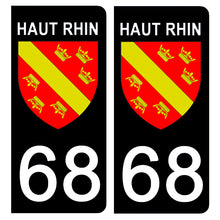 Load image into Gallery viewer, 68 HAUT RHIN - Stickers pour plaque d'immatriculation, disponible pour AUTO et MOTO