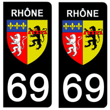 Load image into Gallery viewer, 69 RHONE - Stickers pour plaque d'immatriculation, disponible pour AUTO et MOTO