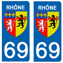 Load image into Gallery viewer, 69 RHONE - Stickers pour plaque d'immatriculation, disponible pour AUTO et MOTO