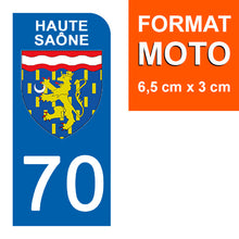 Load image into Gallery viewer, 70 HAUTE SAÔNE - Stickers pour plaque d'immatriculation, disponible pour AUTO et MOTO