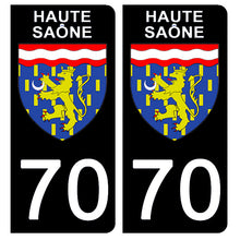 Load image into Gallery viewer, 70 HAUTE SAÔNE - Stickers pour plaque d'immatriculation, disponible pour AUTO et MOTO