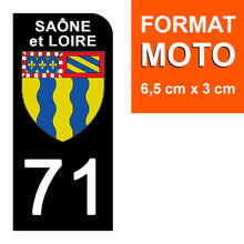 Load image into Gallery viewer, 71 SAÔNE et LOIRE - Stickers pour plaque d'immatriculation, disponible pour AUTO et MOTO