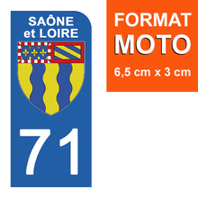 Load image into Gallery viewer, 71 SAÔNE et LOIRE - Stickers pour plaque d'immatriculation, disponible pour AUTO et MOTO