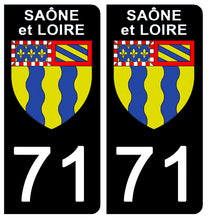 Load image into Gallery viewer, 71 SAÔNE et LOIRE - Stickers pour plaque d'immatriculation, disponible pour AUTO et MOTO