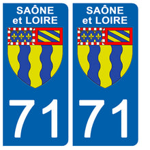 Load image into Gallery viewer, 71 SAÔNE et LOIRE - Stickers pour plaque d'immatriculation, disponible pour AUTO et MOTO