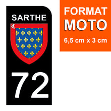 Load image into Gallery viewer, 72 SARTHE - Stickers pour plaque d'immatriculation, disponible pour AUTO et MOTO