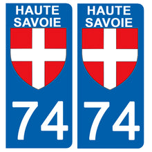 Charger l'image dans la galerie, 74 HAUTE SAVOIE - Stickers pour plaque d'immatriculation, disponible pour AUTO et MOTO