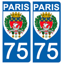 Load image into Gallery viewer, 75 PARIS - Stickers pour plaque d'immatriculation, disponible pour AUTO et MOTO