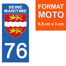 Load image into Gallery viewer, 76 SEINE MARITIME - Stickers pour plaque d'immatriculation, disponible pour AUTO et MOTO