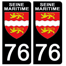 Load image into Gallery viewer, 76 SEINE MARITIME - Stickers pour plaque d'immatriculation, disponible pour AUTO et MOTO