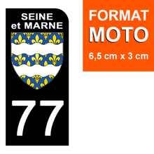 Load image into Gallery viewer, 77 SEINE et MARNE - Stickers pour plaque d'immatriculation, disponible pour AUTO et MOTO