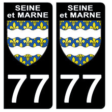 Load image into Gallery viewer, 77 SEINE et MARNE - Stickers pour plaque d'immatriculation, disponible pour AUTO et MOTO