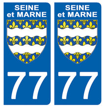 Load image into Gallery viewer, 77 SEINE et MARNE - Stickers pour plaque d'immatriculation, disponible pour AUTO et MOTO