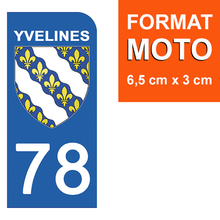 Load image into Gallery viewer, 78 YVELINES - Stickers pour plaque d'immatriculation, disponible pour AUTO et MOTO