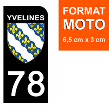 Load image into Gallery viewer, 78 YVELINES - Stickers pour plaque d'immatriculation, disponible pour AUTO et MOTO
