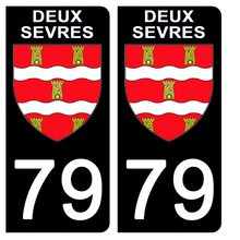 Load image into Gallery viewer, 79 DEUX SEVRES - Stickers pour plaque d'immatriculation, disponible pour AUTO et MOTO