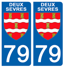 Load image into Gallery viewer, 79 DEUX SEVRES - Stickers pour plaque d'immatriculation, disponible pour AUTO et MOTO