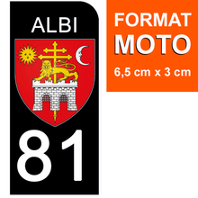Load image into Gallery viewer, 81 TARN, ALBI - Stickers pour plaque d'immatriculation, disponible pour AUTO et MOTO