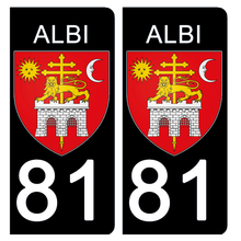 Load image into Gallery viewer, 81 TARN, ALBI - Stickers pour plaque d'immatriculation, disponible pour AUTO et MOTO