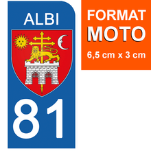 Load image into Gallery viewer, 81 TARN, ALBI - Stickers pour plaque d'immatriculation, disponible pour AUTO et MOTO