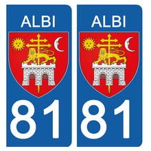 Load image into Gallery viewer, 81 TARN, ALBI - Stickers pour plaque d'immatriculation, disponible pour AUTO et MOTO