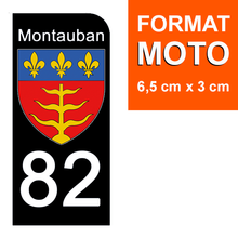 Load image into Gallery viewer, 82 TARN et GARONNE, MONTAUBAN - Stickers pour plaque d'immatriculation, disponible pour AUTO et MOTO