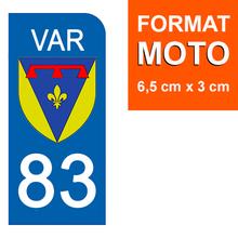 Load image into Gallery viewer, 83 VAR - Stickers pour plaque d'immatriculation, disponible pour AUTO et MOTO